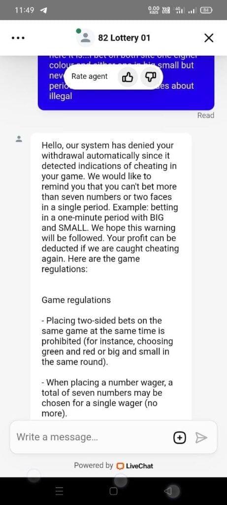 Withdraw Rejected due to illegal Betting
