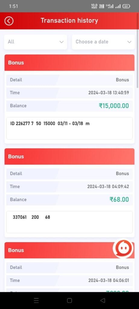 agent received weekly accumulated bonus