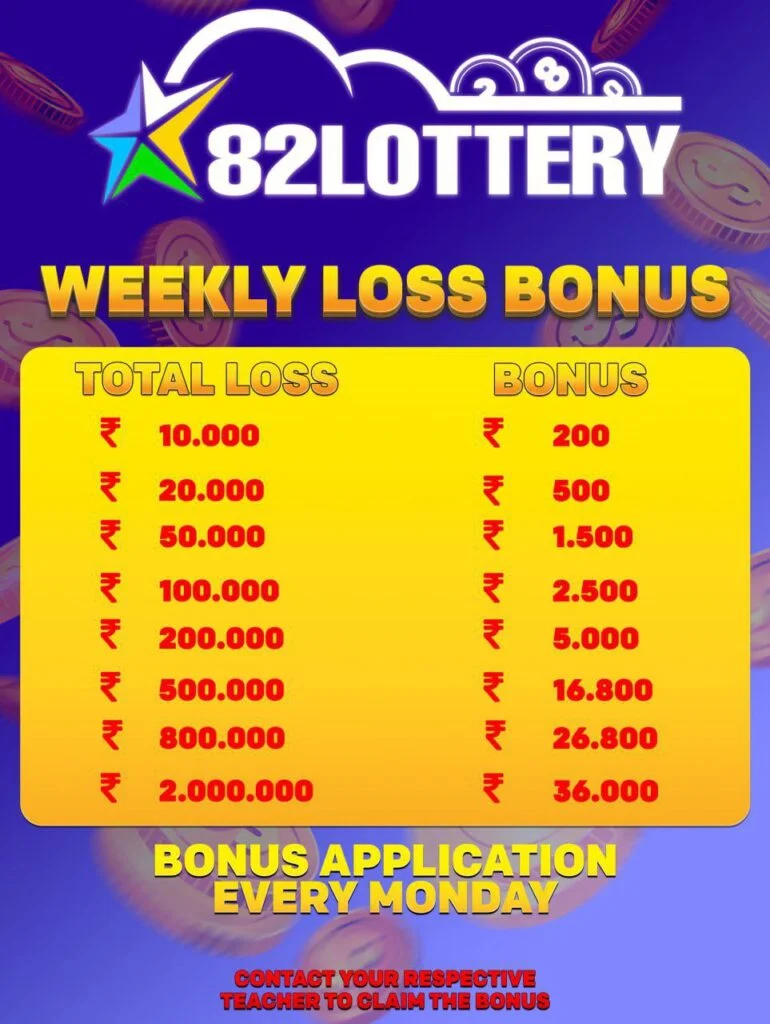 82 Lottery Weekly Loss Bonus